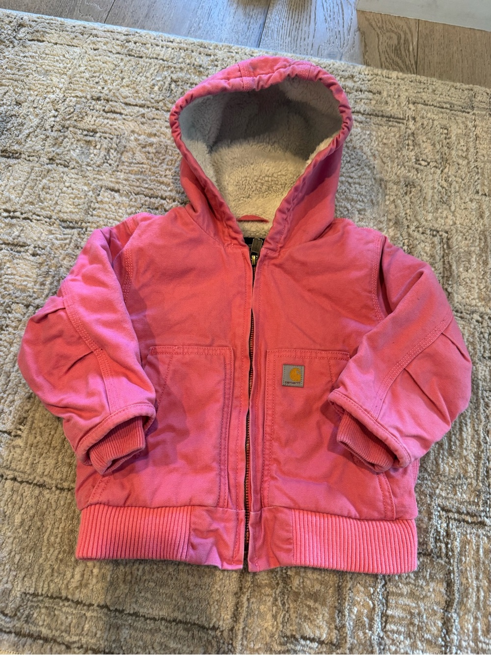 Carhartt Pink Hooded Puffer Jacket for Kids